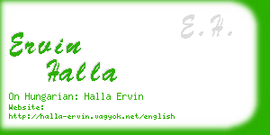 ervin halla business card